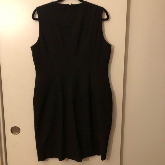 Black Sleeveless Calvin Klein Dress Gold Zipper - Picture 3 of 10